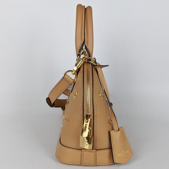 SOLD Louis Vuitton Alma Metal Monogram Bb Brown Camel Leather Satchel - Picture 4 of 9